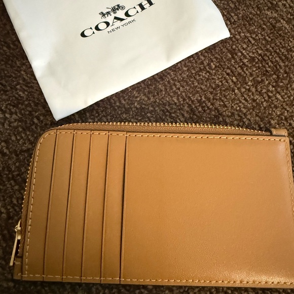 Coach Zip Card Case on Honey Brown, never used! - Picture 2 of 2